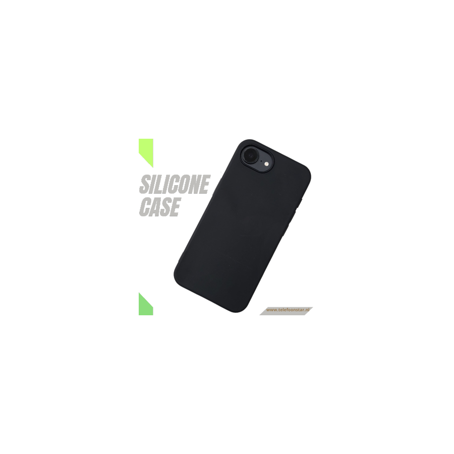 iPhone 16E Zwart Hoesje Standaard Backcover Bescherming
