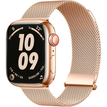 Apple Watch Metalen Magnetisch Milanees Mesh Bandje 42/44/45/49mm Goud