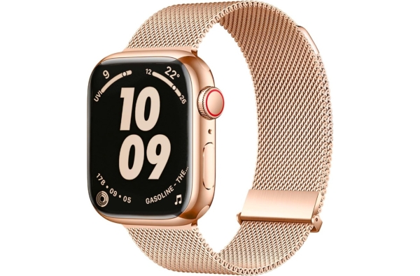 Apple Watch Metalen Magnetisch Milanees Mesh Bandje 42/44/45/49mm Goud