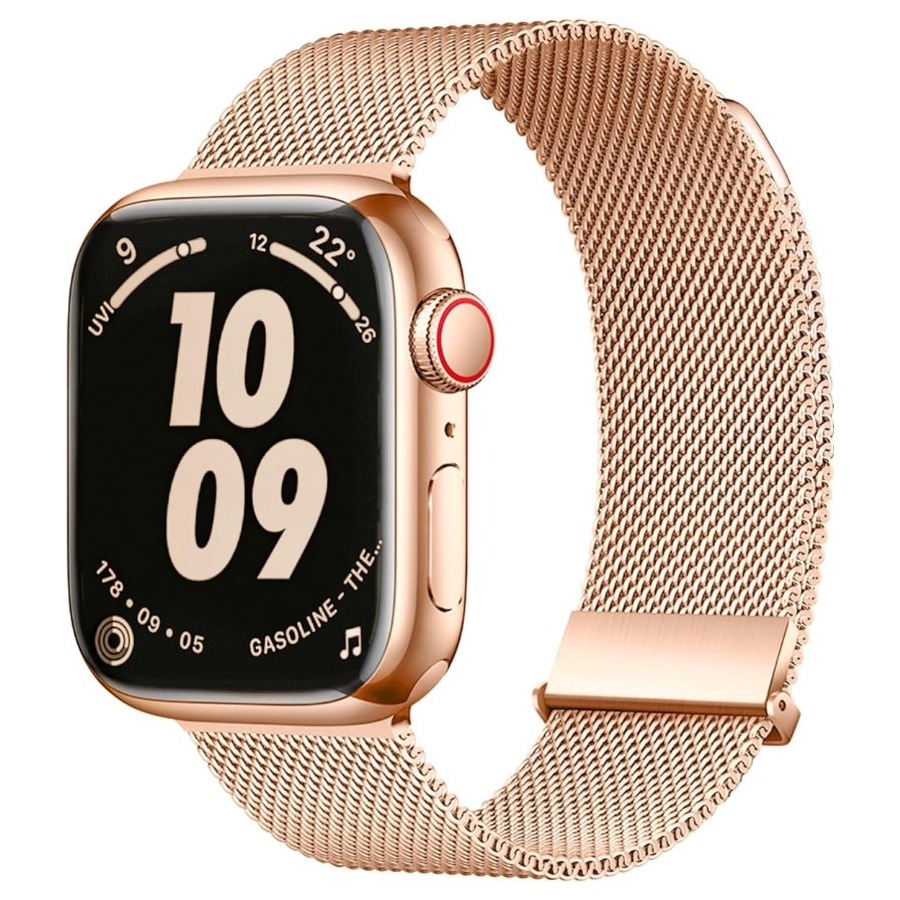 Apple Watch Metalen Magnetisch Milanees Mesh Bandje 42/44/45/49mm Goud