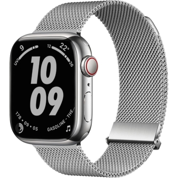 Apple Watch Metalen Magnetisch Milanees Mesh Bandje 42/44/45/49mm Zilver