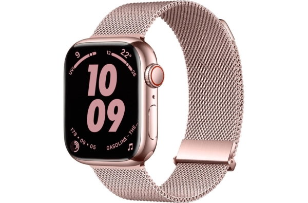 Apple Watch Metalen Magnetisch Milanees Mesh Bandje 42/44/45/49mm Rosegoud