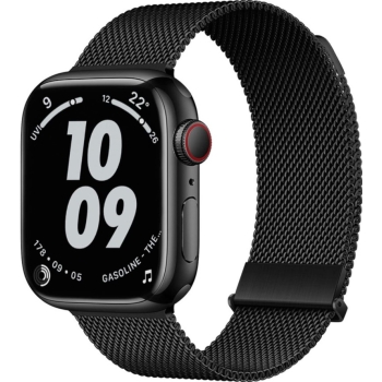 Apple Watch Metalen Magnetisch Milanees Mesh Bandje 42/44/45/49mm Zwart