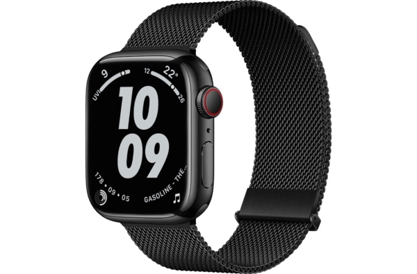 Apple Watch Metalen Magnetisch Milanees Mesh Bandje 42/44/45/49mm Zwart