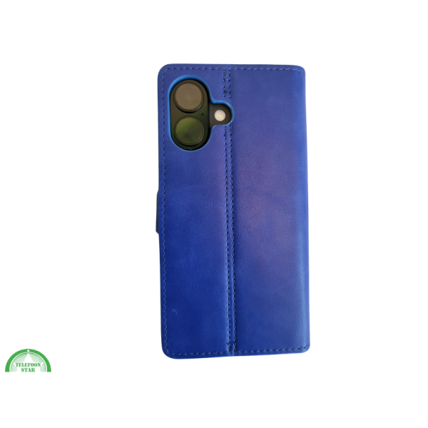 Boek Case Leer Wallet Case Donkerblauw iPhone 16 Plus – foto 3