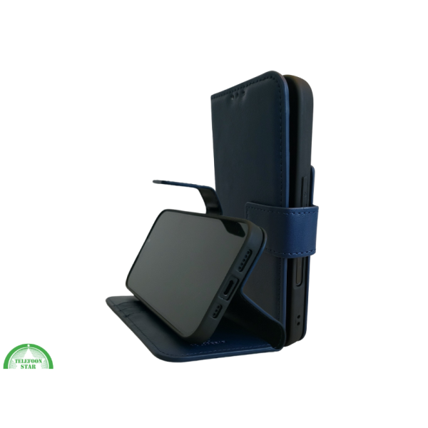 Boek Case Leer Wallet Case Donkerblauwe iPhone 16 – foto 6