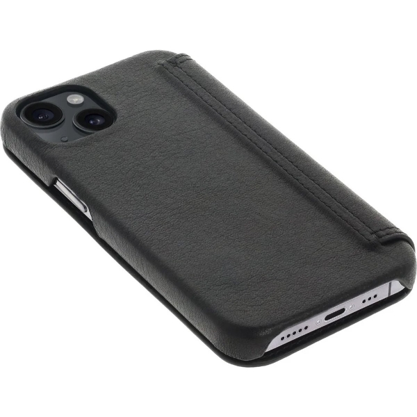 iPhone 15 Plus 100% Leer hoesje | Lederen Bookcase | Minimalistisch | Zwart – foto 3