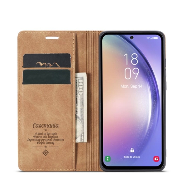 Bookcase Samsung S24 FE | Functioneel Hoesje Samsung | Wallet case | Bruin – foto 3
