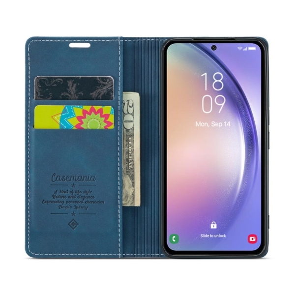 Bookcase Samsung S24 FE | Functioneel Hoesje Samsung | Wallet case | Donkerblauw – foto 3