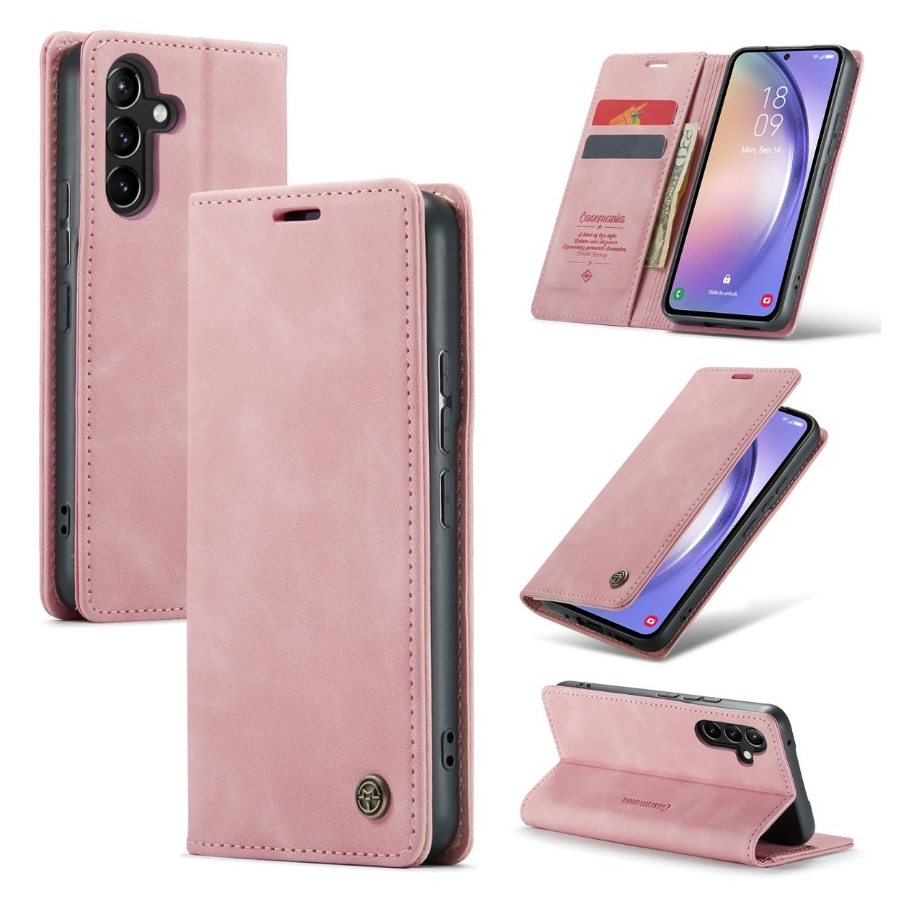 Bookcase Samsung S24 FE | Functioneel Hoesje Samsung | Wallet case | Roze