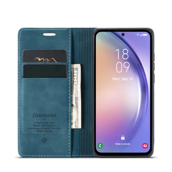 Bookcase Samsung S24 FE | Functioneel Hoesje Samsung | Wallet case | Turquoise – foto 3