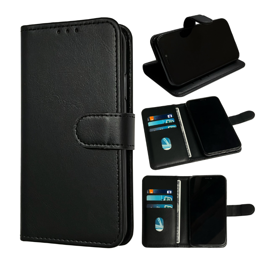 Oppo A18 boek case met Pasjes Zwart