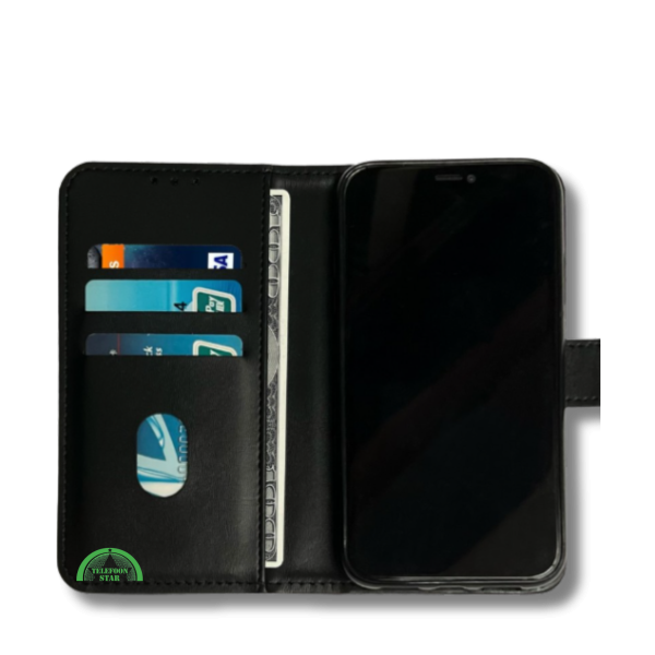 Hoesje voor Samsung Xcover 7 Zwart Bookcase Slim Leren met Pasjeshouder – foto 2