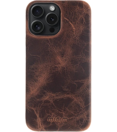 iPhone 15 Pro 100% Leer hoesje | Lederen Backcover | Minimalistisch | Bruin