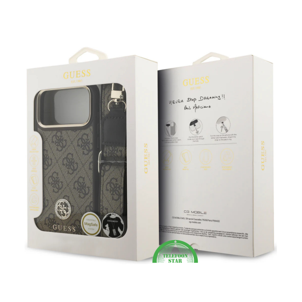 Guess iPhone 17 Pro Max Crossbody Hoesje met Band &ndash; Luxe MagSafe Bescherming in Bruin Design – foto 9