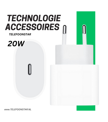 Originele Apple 20W USB-C Power Adapter Snelle en Veilige Oplader voor iPhone en iPad