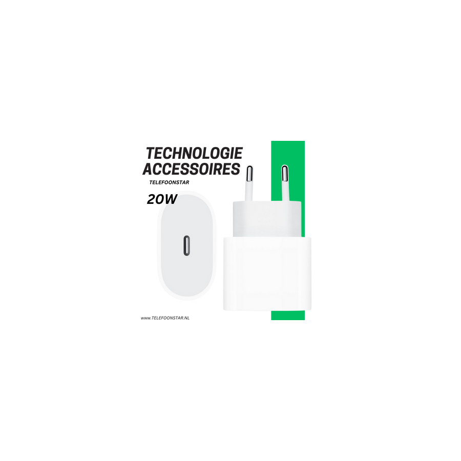Originele Apple 20W USB-C Power Adapter &ndash; Snelle en Veilige Oplader voor iPhone en iPad