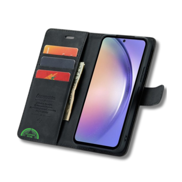 Bookcase Hoesje voor Samsung A56 Zwart 2-in-1 Magnetisch Hoesje met Pasjeshouder – foto 3