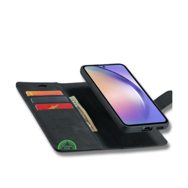 Bookcase Hoesje voor Samsung A56 Zwart 2-in-1 Magnetisch Hoesje met Pasjeshouder – foto 2