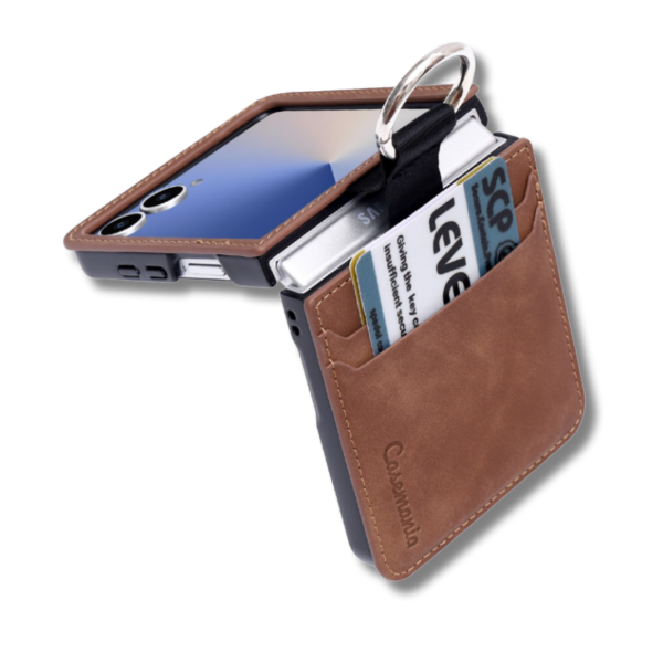 Samsung Galaxy Z Flip 7 Luxe Wallet Hoesje Bruin – foto 4