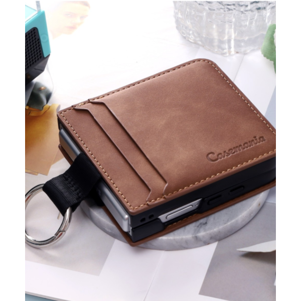 Samsung Galaxy Z Flip 7 Luxe Wallet Hoesje Bruin – foto 3