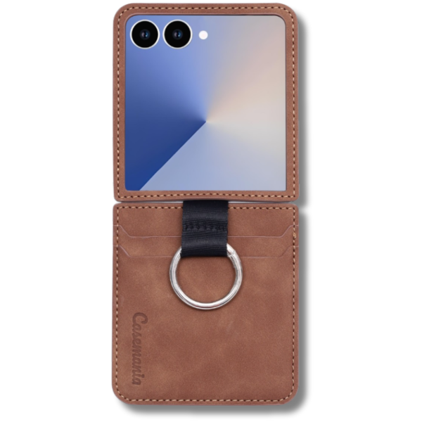 Samsung Galaxy Z Flip 7 Luxe Wallet Hoesje Bruin – foto 2