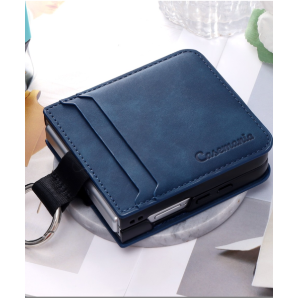 Samsung Galaxy Z Flip 7 Hoesje Casemania All-in-One Luxe Wallet Case Donker Blauw – foto 3