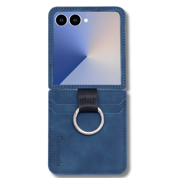 Samsung Galaxy Z Flip 7 Hoesje Casemania All-in-One Luxe Wallet Case Donker Blauw – foto 2