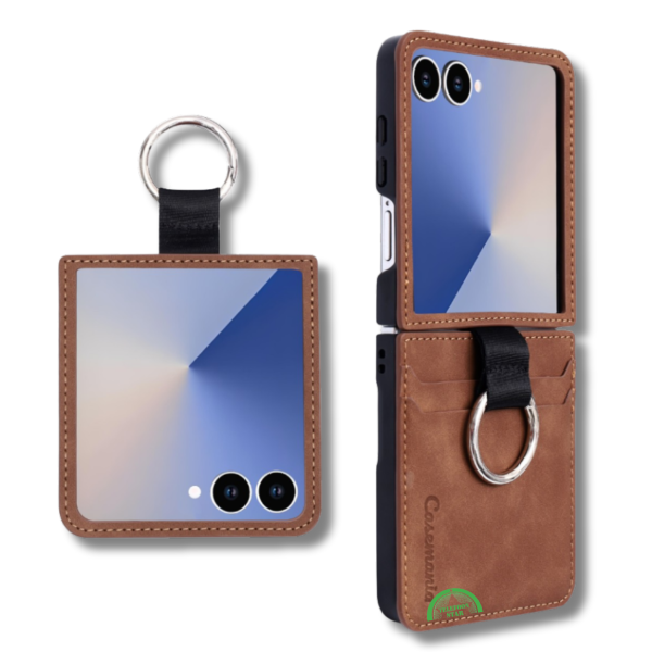 Samsung Galaxy Z Flip 7 Luxe Wallet Hoesje Bruin – foto 6