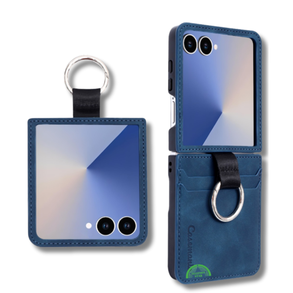 Samsung Galaxy Z Flip 7 Hoesje Casemania All-in-One Luxe Wallet Case Donker Blauw – foto 6