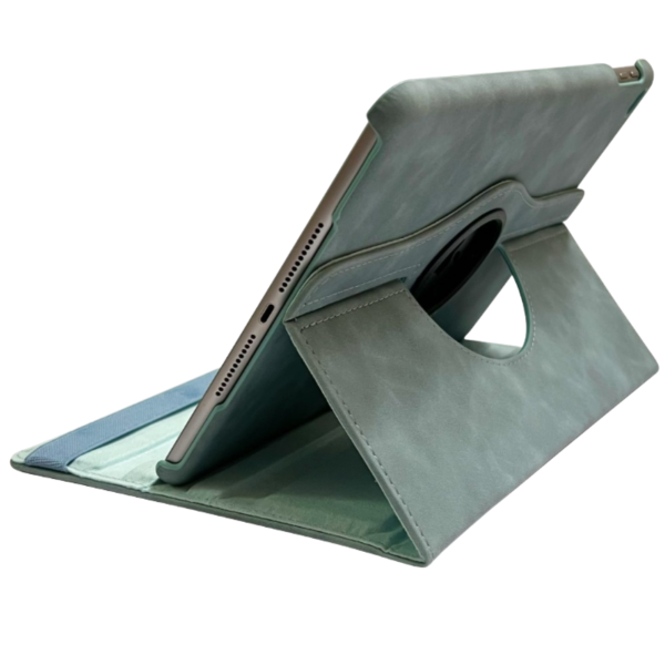 iPad 10.2 (2020) Su&eacute;dine 360&deg; Draaibare Bookcase Turquoise – foto 3