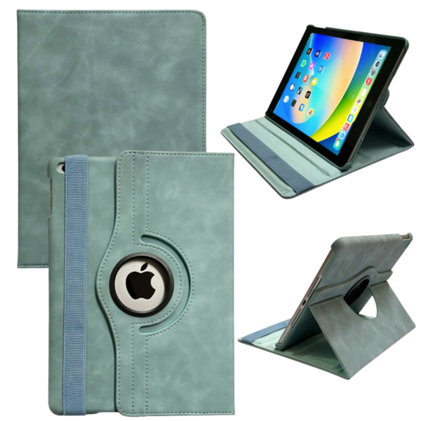 iPad 10.2 (2020) Su&eacute;dine 360&deg; Draaibare Bookcase Turquoise – foto 4