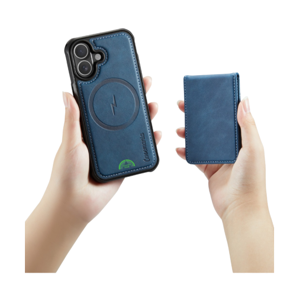 Hoesje voor iPhone 17 Blauw CM Detachable 2-in-1 Magnetic Card Holder Case – foto 3