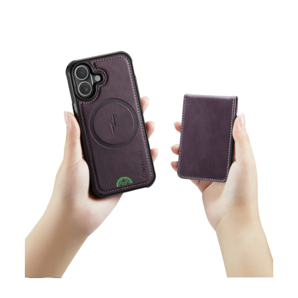 Hoesje voor iPhone 17 Paars Bookcase 2-in-1 Magnetic met Pasjeshouder &amp; MagSafe – foto 3