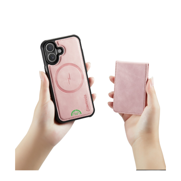 Hoesje voor iPhone 17 Roze Bookcase 2-in-1 Magnetic met Pasjeshouder &amp; MagSafe – foto 3