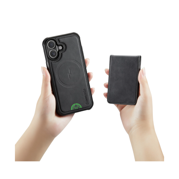 Hoesje voor iPhone 17 Zwart Bookcase 2-in-1 Magnetic met Pasjeshouder &amp; MagSafe – foto 3