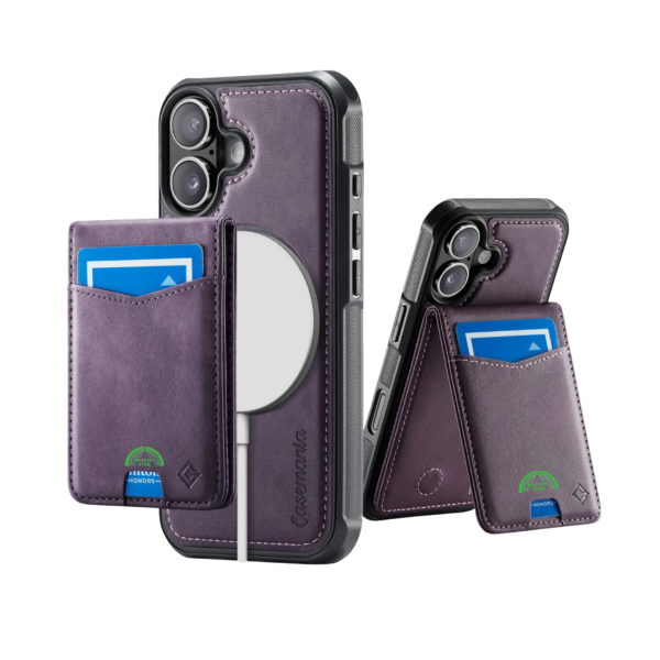 Hoesje voor iPhone 17 Paars Bookcase 2-in-1 Magnetic met Pasjeshouder &amp; MagSafe – foto 2