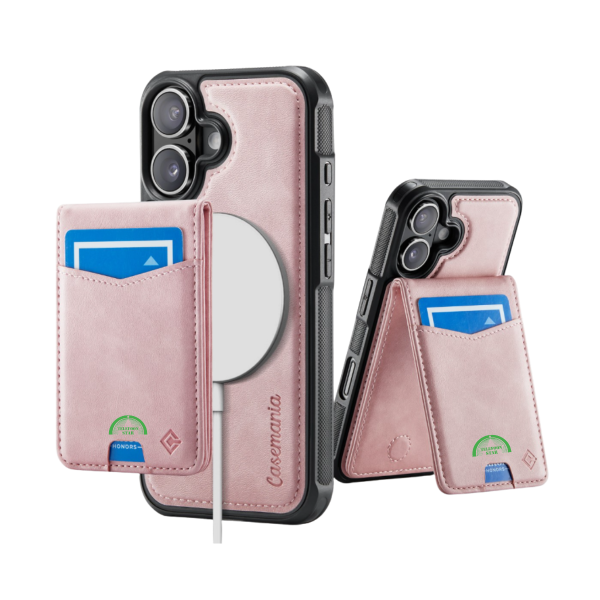 Hoesje voor iPhone 17 Roze Bookcase 2-in-1 Magnetic met Pasjeshouder &amp; MagSafe – foto 2
