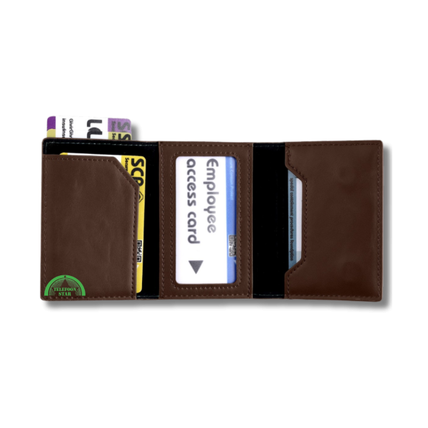 Mini Wallet Bruin Luxe RFID Pop Bankpassen creditcards ID-kaarten – foto 3