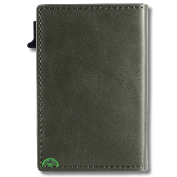 Mini Wallet Groen Kunstleer aluminium kaarthouder Bankpassen creditcards ID-kaarten – foto 2