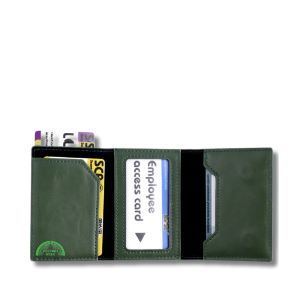 Mini Wallet Groen Luxe RFID Pop Bankpassen creditcards ID-kaarten – foto 3