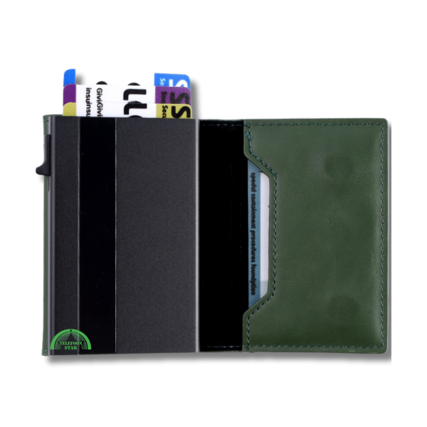 Mini Wallet Groen Luxe RFID Pop Bankpassen creditcards ID-kaarten – foto 4