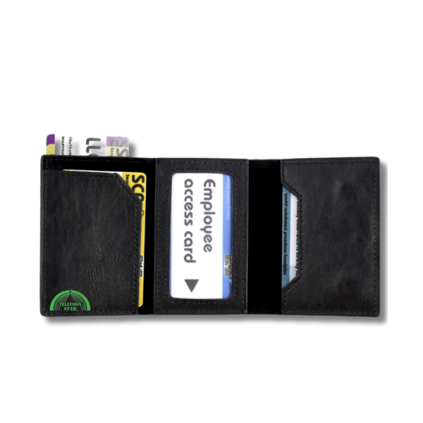 Up Mini Wallet Zwart Luxe RFID Pop Bankpassen creditcards ID-kaarten – foto 3