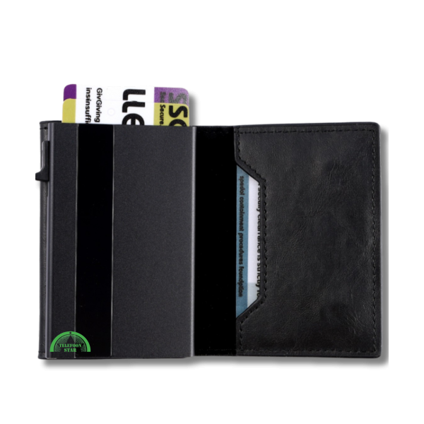Up Mini Wallet Zwart Luxe RFID Pop Bankpassen creditcards ID-kaarten – foto 4