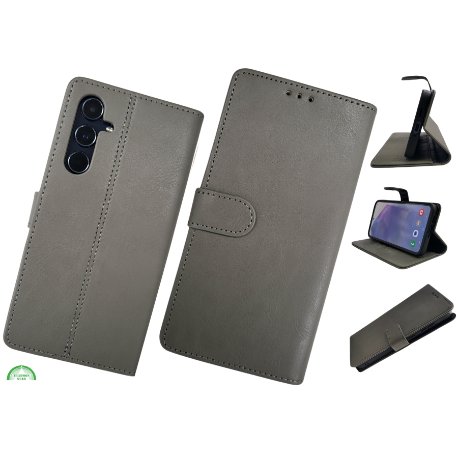 Hoesje voor Samsung A37 Grijs BoekCase Leer Stijlvolle