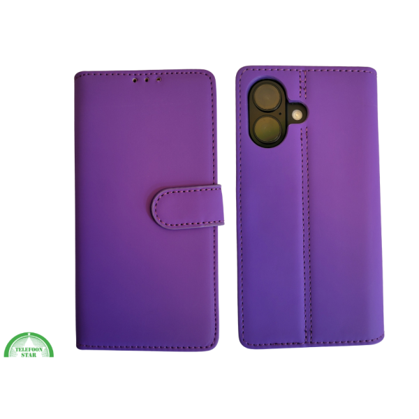 iPhone 16 Plus portemonnee Leer Paars – foto 4