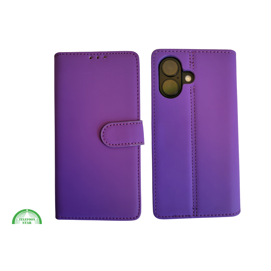 iPhone 16 Plus portemonnee Leer Paars
