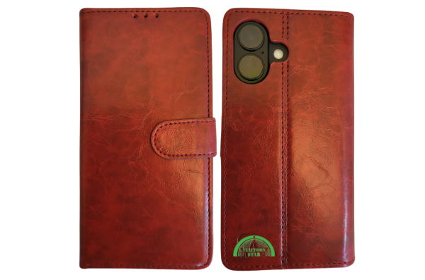 iPhone 16 Plus portemonnee Rood Lather