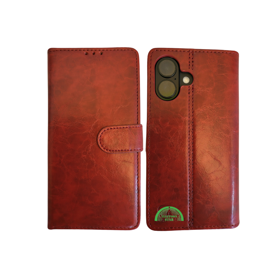 iPhone 16 Plus portemonnee Rood Lather