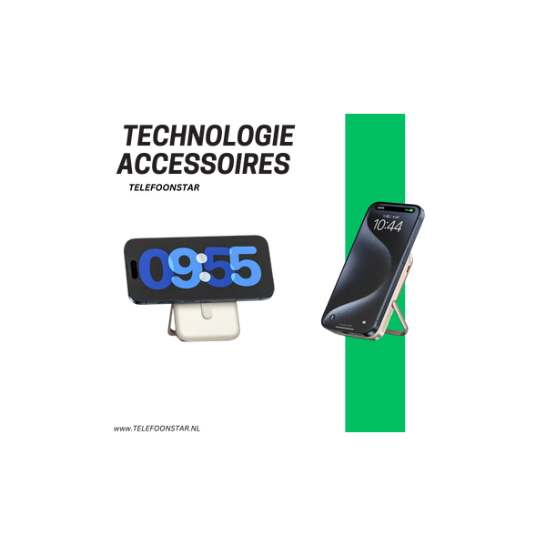 Draadloze Magnetische Powerbank 10.000 mAh &ndash; Met Standaard en Display – foto 2